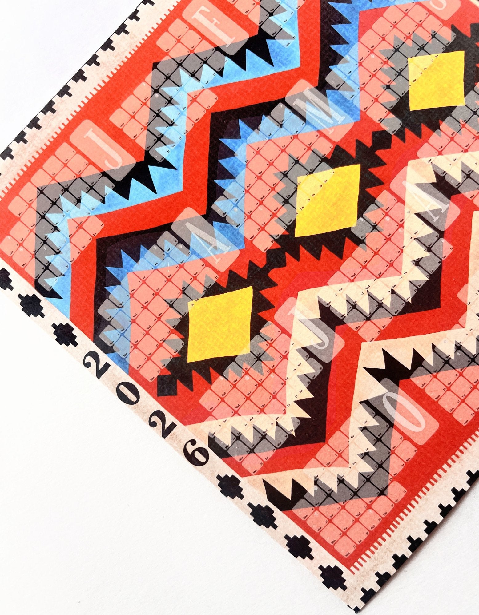 Limitierter Wandkalender // Kilim Classic rot - Kilim