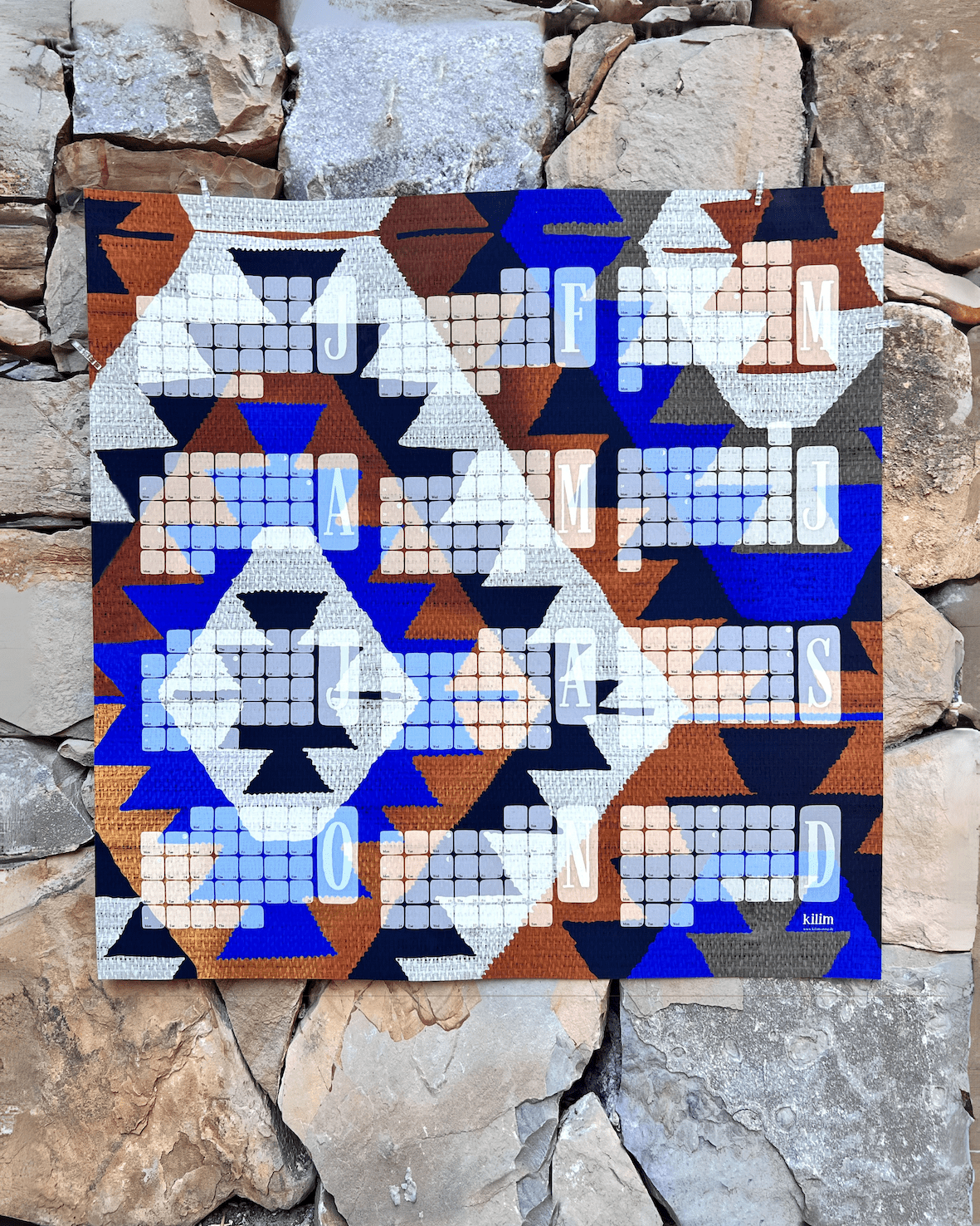 NEU: Wandkalender Kilim Diamond braun - Kilim
