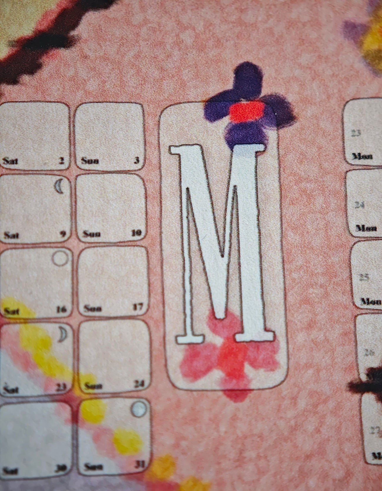 Wandkalender // Berber Babouche pastellrosa - Kilim