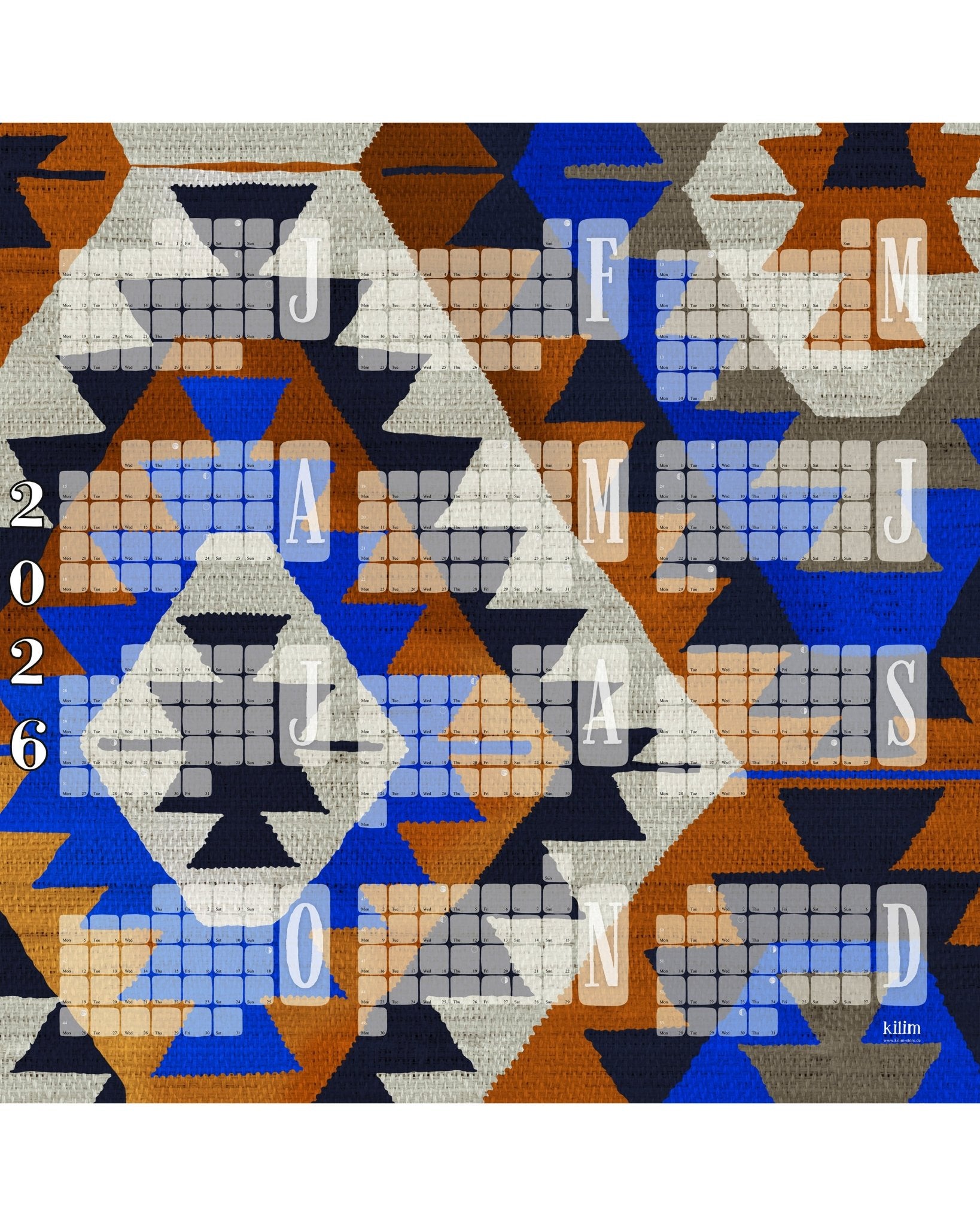 Wandkalender Kilim Diamond braun - Kilim