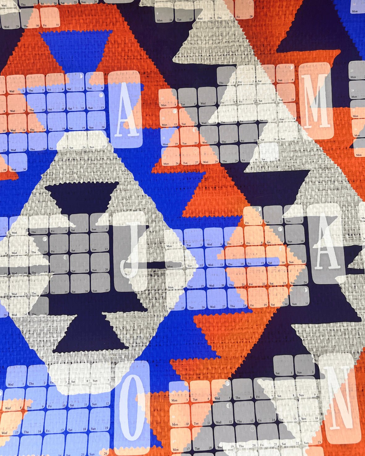 Wandkalender Kilim Diamond orange rot - Kilim