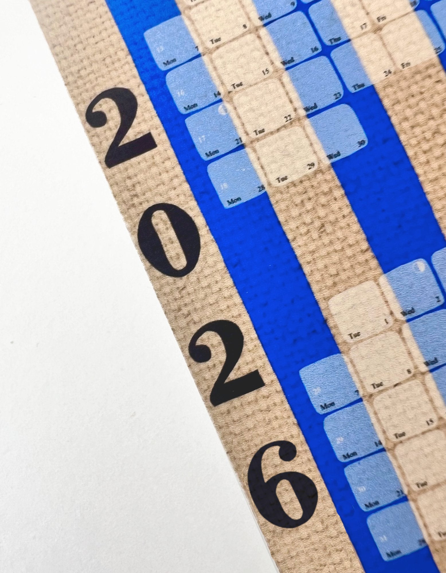 Wandkalender // Kilim Stripe creme blau - Kilim