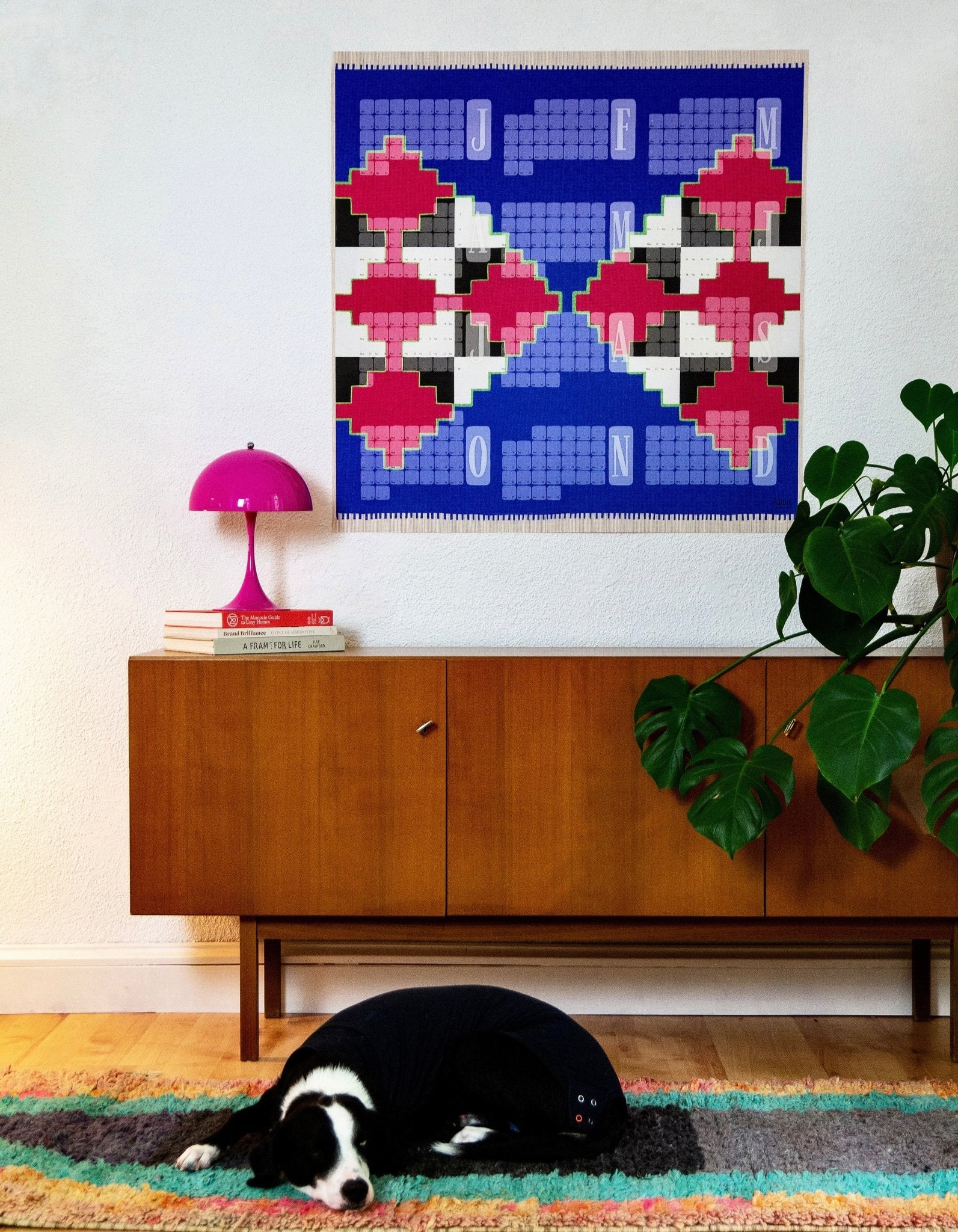 Geburtstagskalender mit Pattern // Mexiko blau pink - Kilim