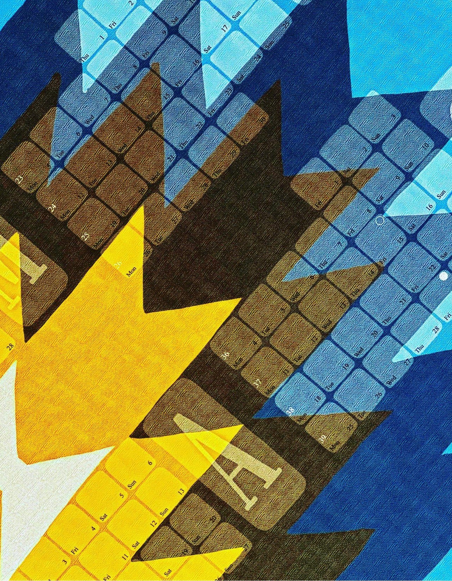Typografie-Kalender 2025 // Yamka azurblau - Kilim