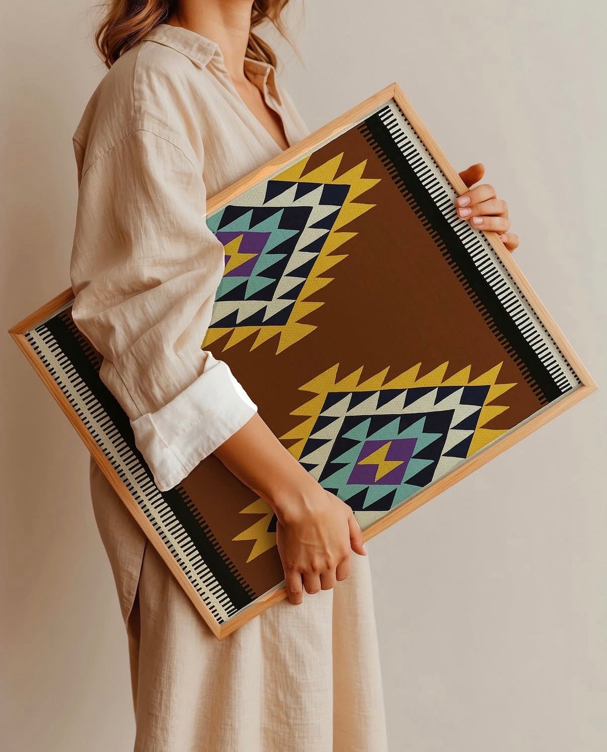 Kunstdruck Peacock kastanienbraun - Kilim