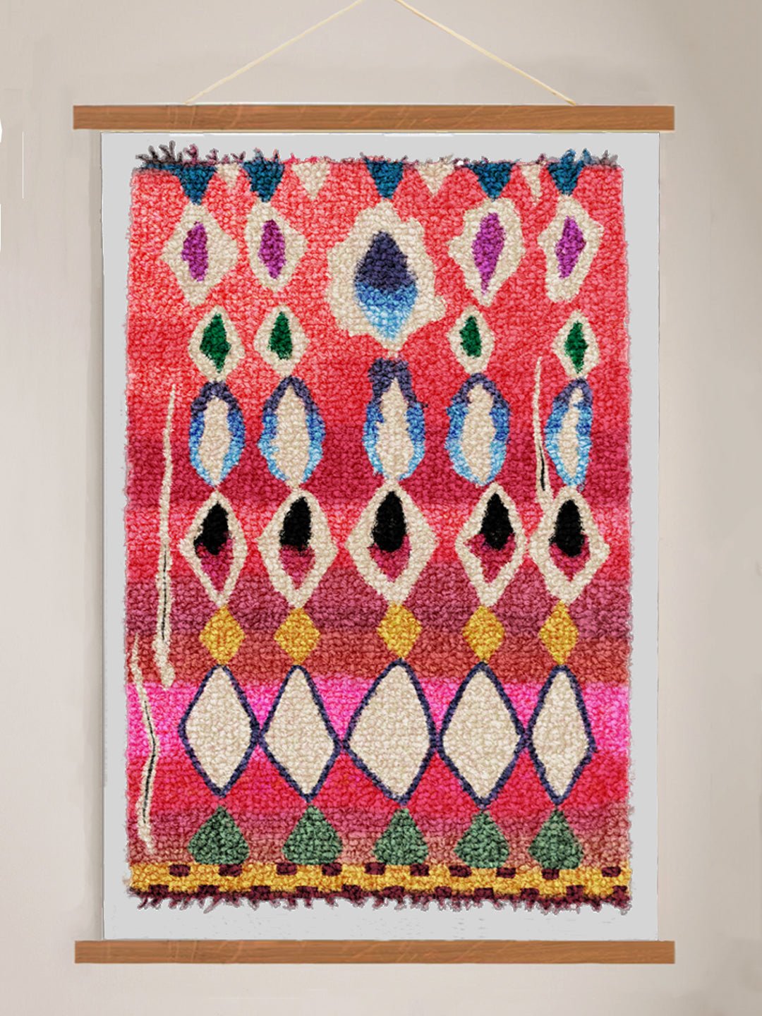 Set: Kunstdruck Berber rosa mit Magnetrahmen - Kilim