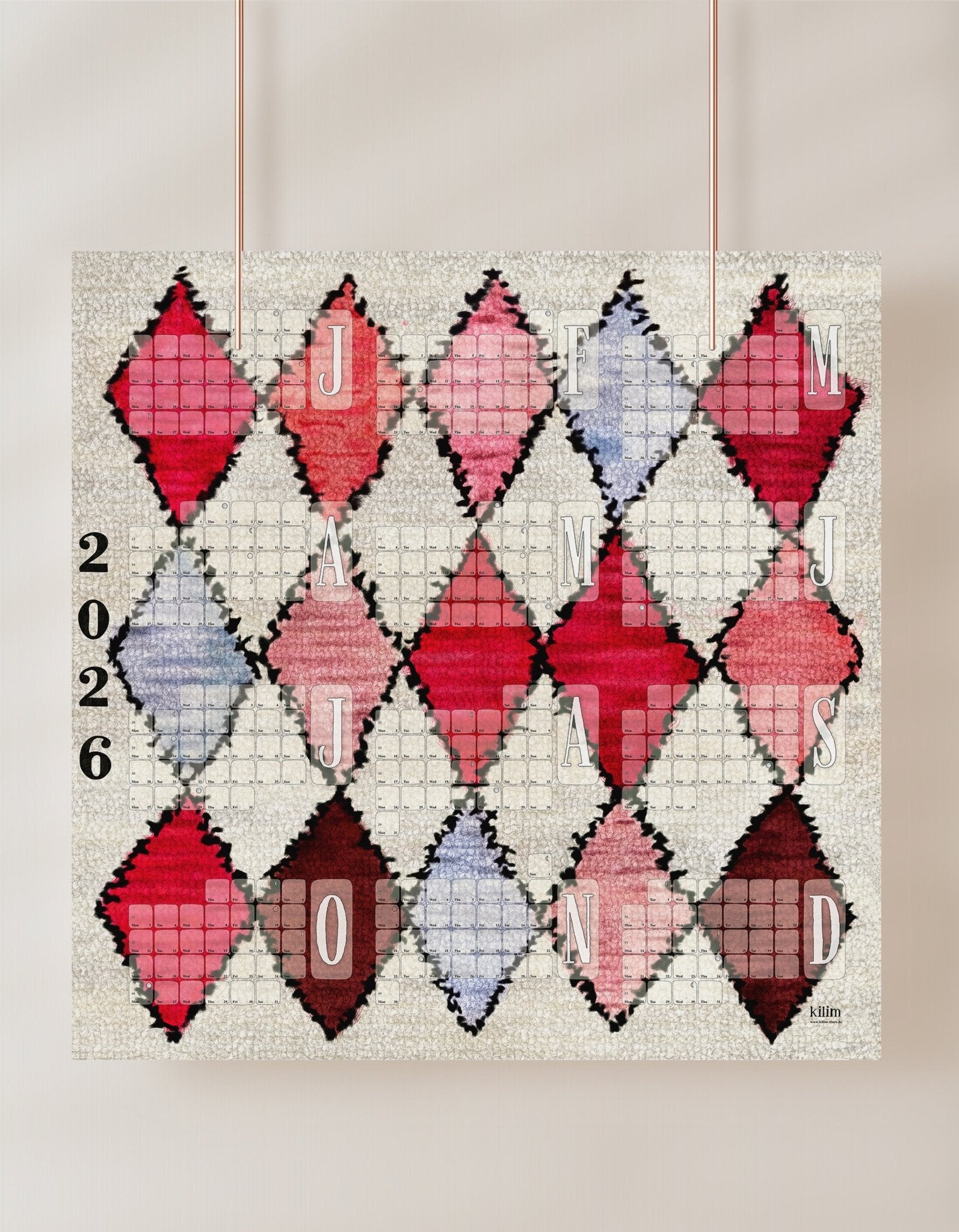 Wandkalender // Berber Rose - Kilim
