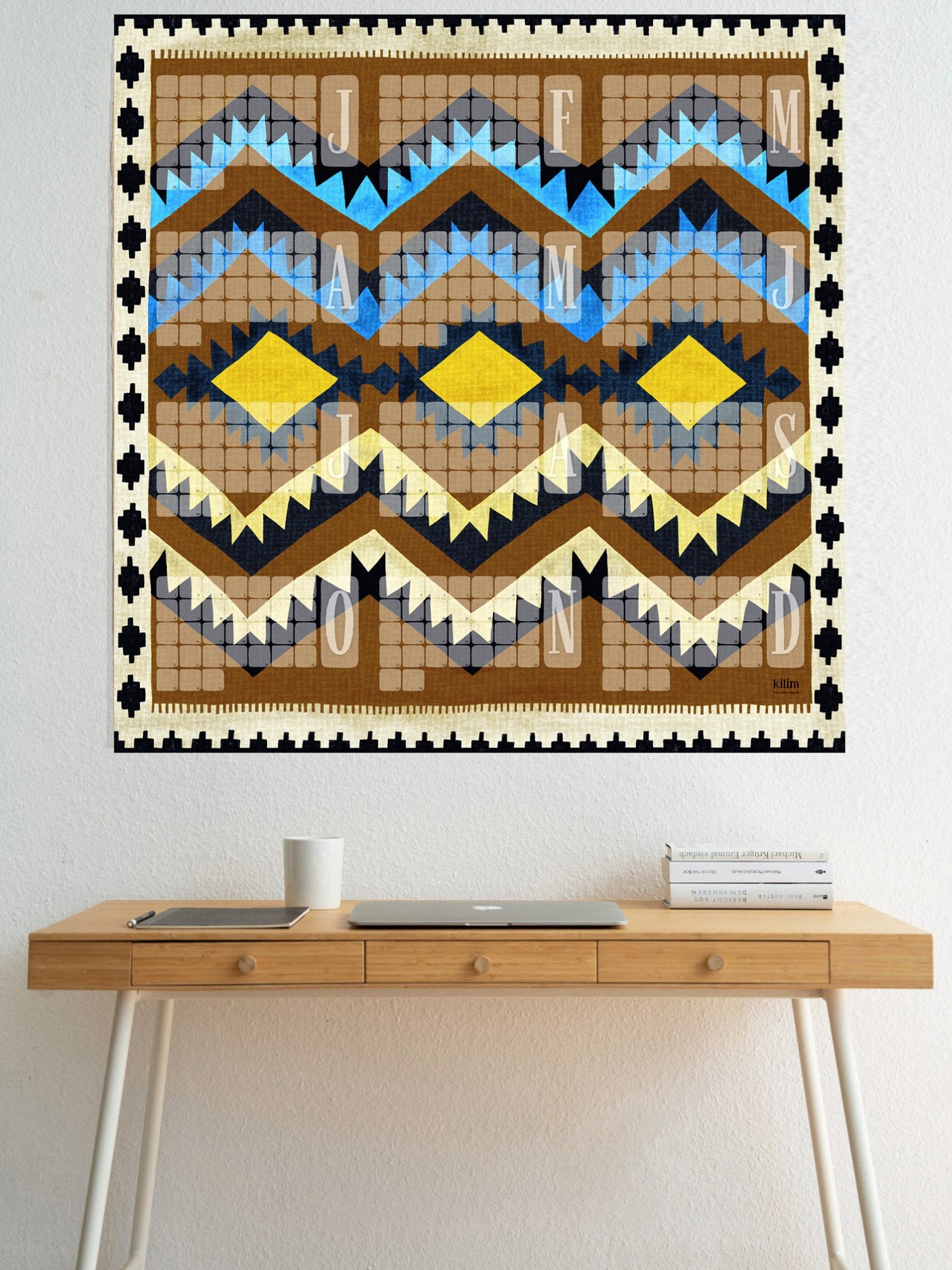 Wandkalender // Kilim Classic goldbraun - Kilim