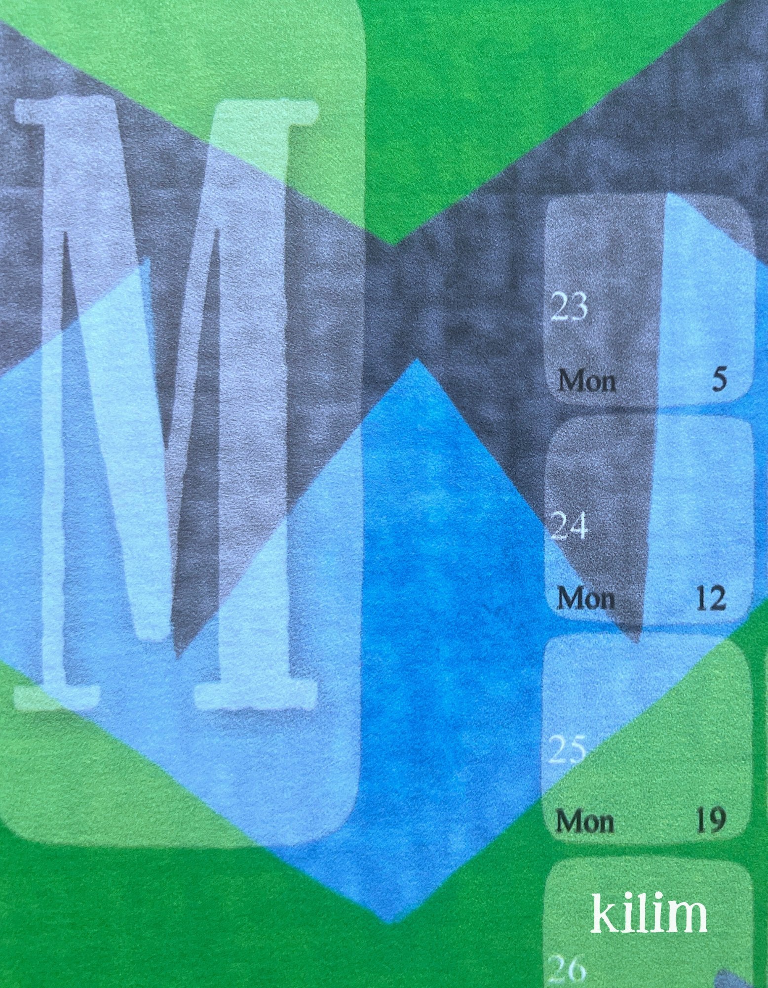 Wandkalender // Kilim Classic grün - Kilim