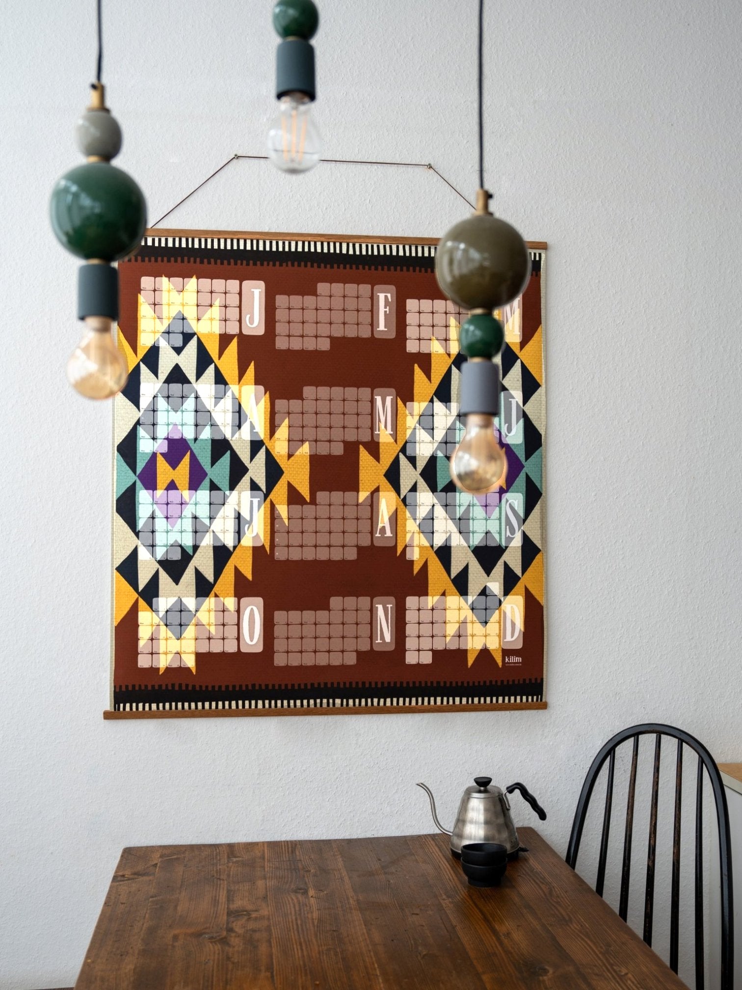 Wandkalender // Special Edition: Kilim Peacock braun - Kilim