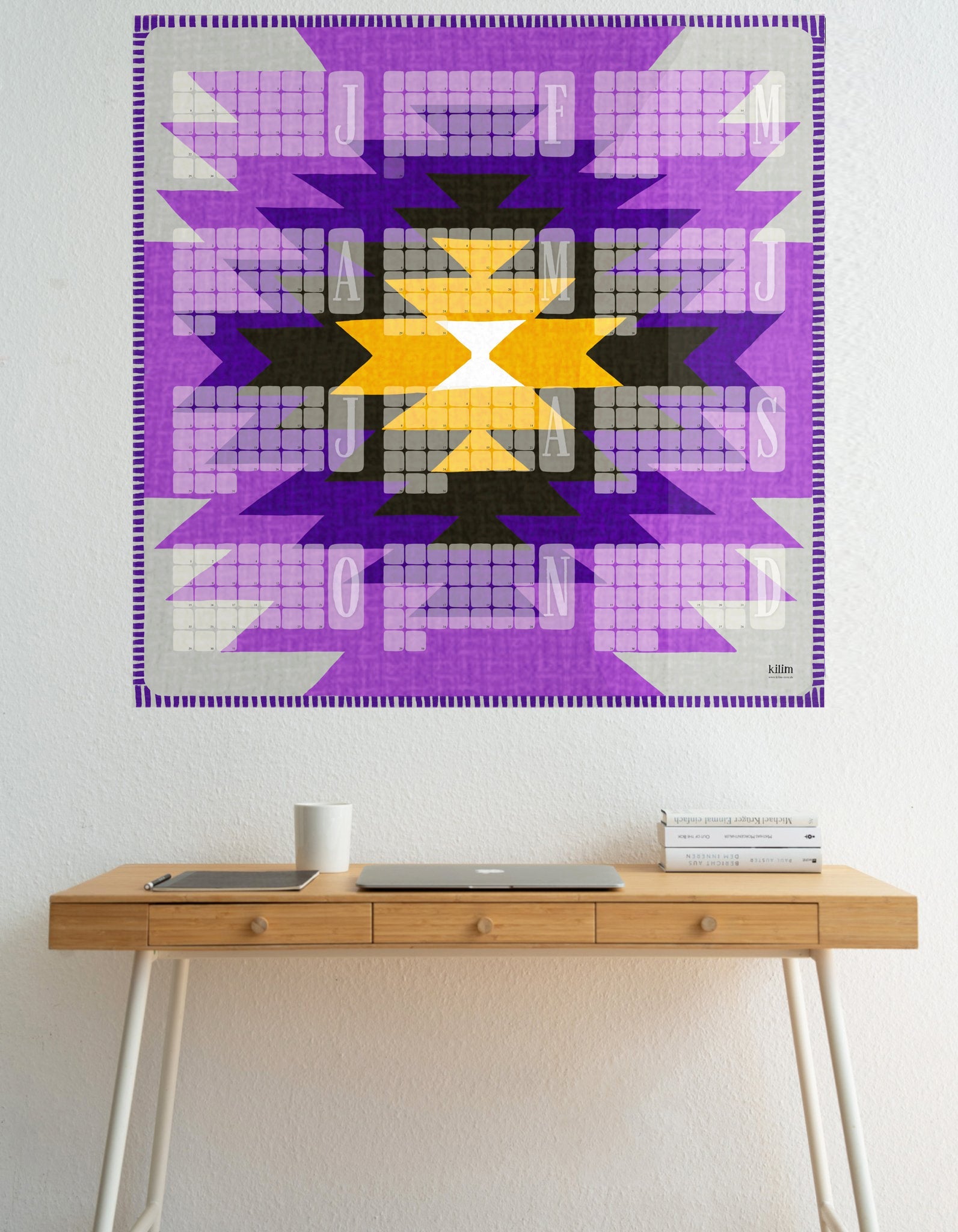 Wandkalender // Yamka violett - Kilim